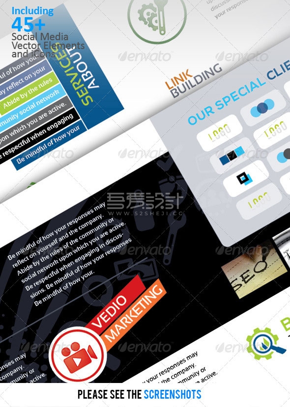 品牌搜索引擎优化服务三折页模板