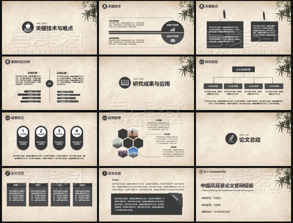 中国风毕业论文答辩PPT模板