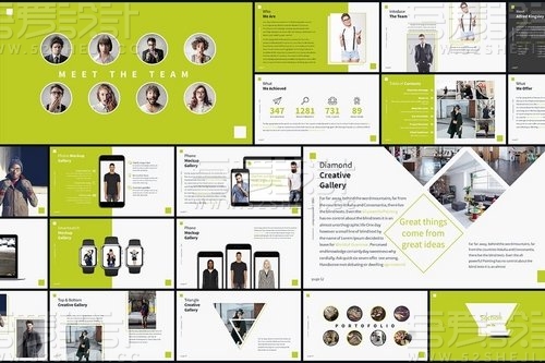 扁平化企业团队介绍keynote模板