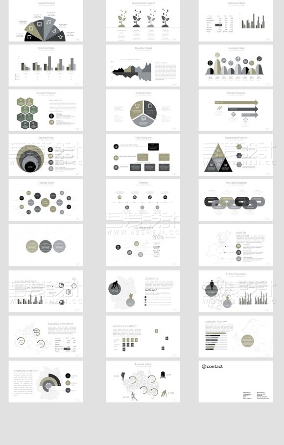 极简艺术画册排版风格PPT模板