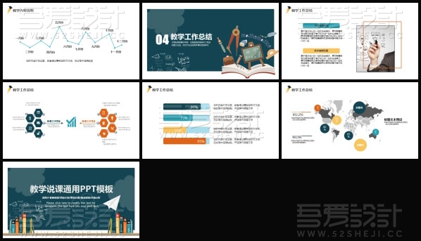 扁平化教学说课培训PPT模板