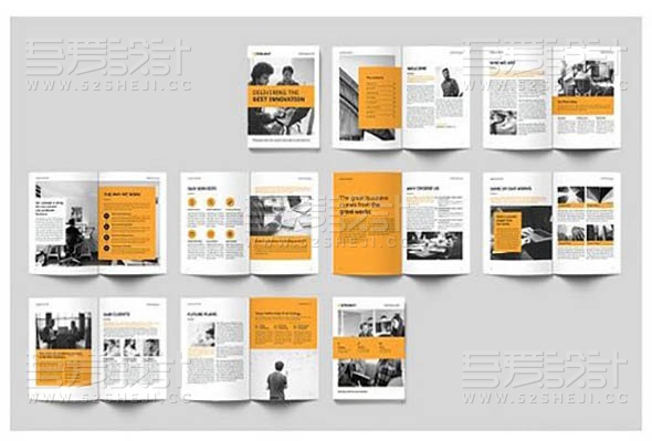 简约欧美风格团队介绍企业宣传画册模板