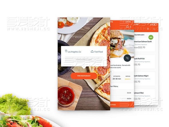 餐饮美食APP整套界面UI设计 PSD界面设计