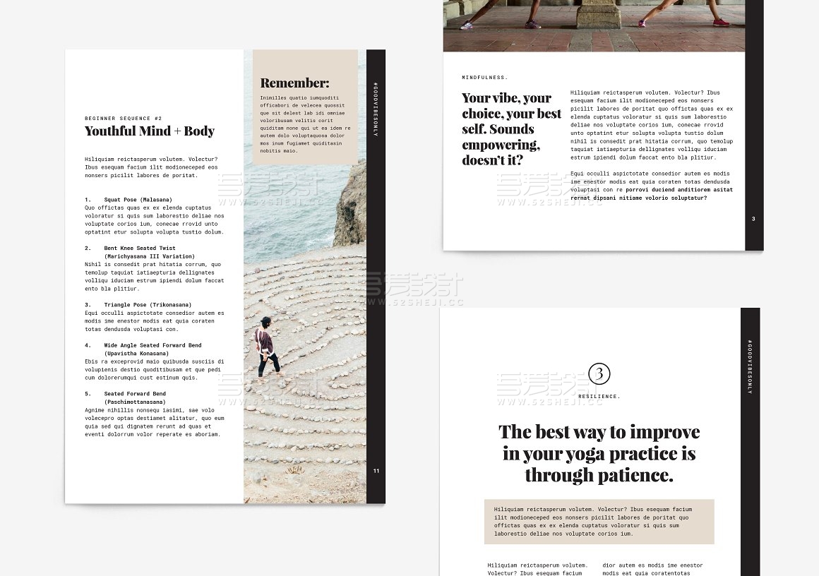 瑜伽训练展示现代风格画册模板