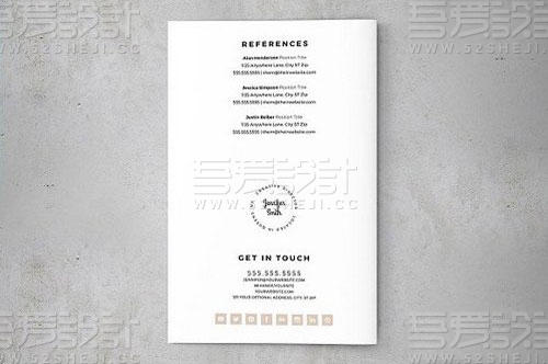 简约大气个人简介作品介绍折页模板