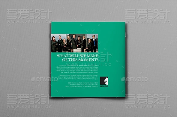 简约大气企业方形宣传画册模板