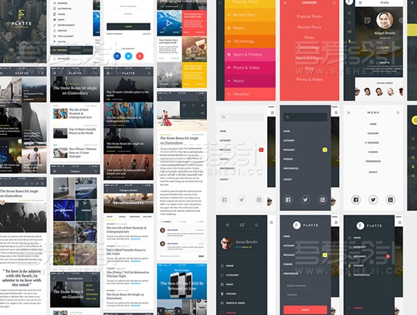 75张移动应用程序UI界面PSD素材包