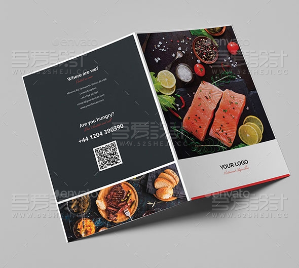 餐厅产品介绍菜谱单页模板