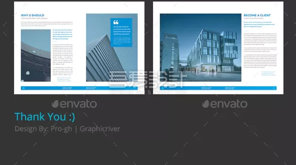 蓝色企业通用宣传画册模板