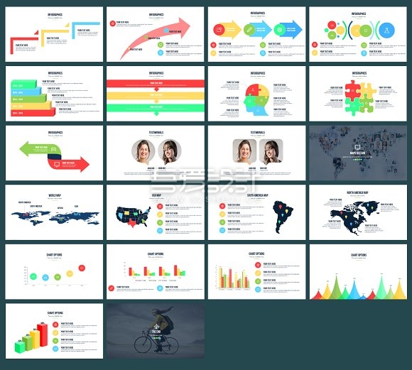 多色彩年终总结报告keynote模板