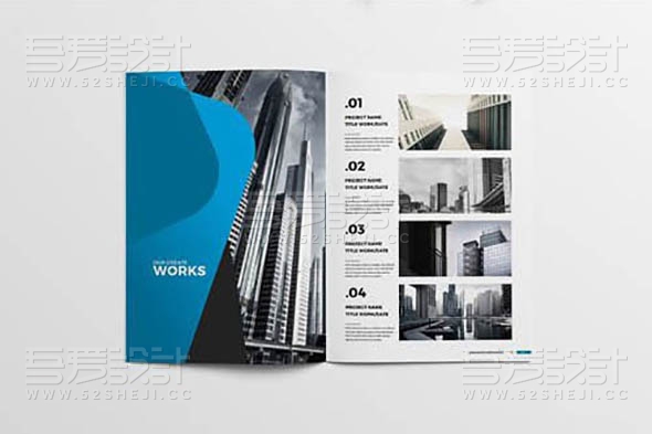蓝色大气企业多用途宣传画册模板