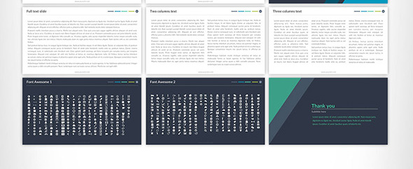 多色彩扁平化企业通用PPT模板