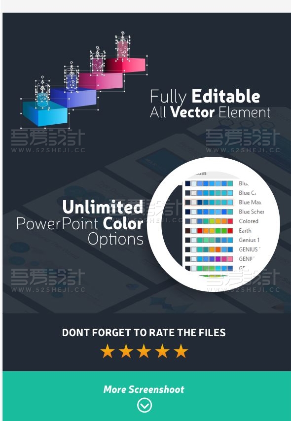 100页精美PPT模板10种配色主题