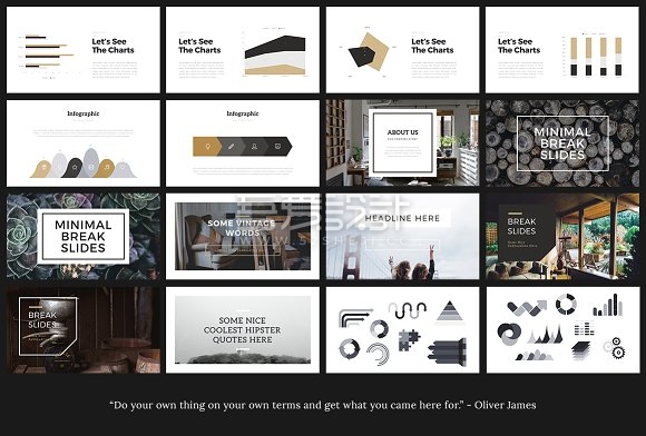 120页极简杂志风格keynote模板
