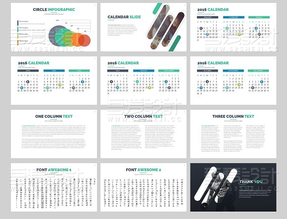 5套简约大气欧美范PPT模板