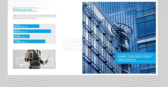 方形蓝色大气建筑施工全套版式画册模板