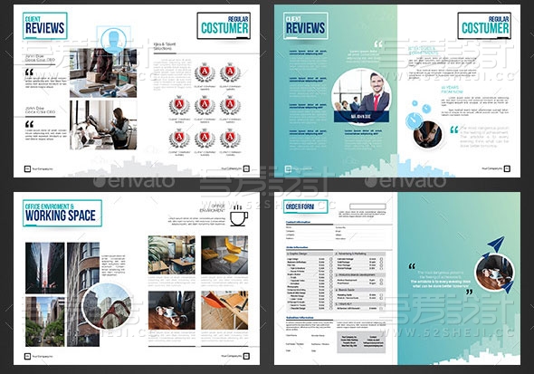 简约欧美风格企业宣传画册模板