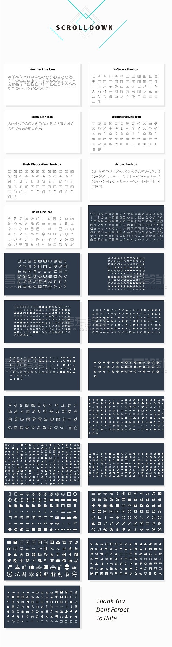 100页简约时尚手绘线条风格PPT模板