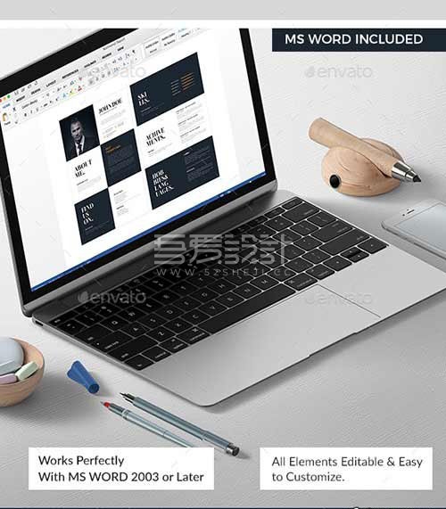 黑白色个人简历单页模板