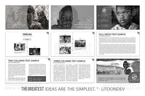 慈善贫困山区儿童摄影展示PPT模板