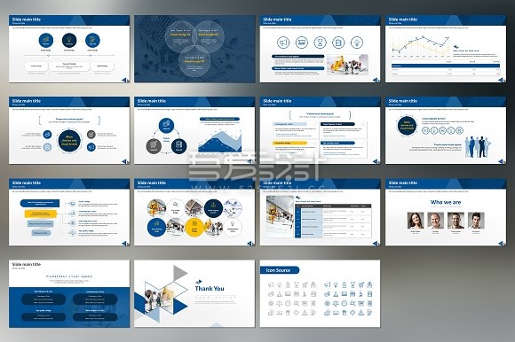 蓝色建筑装修报告分析竞标提案PPT模板