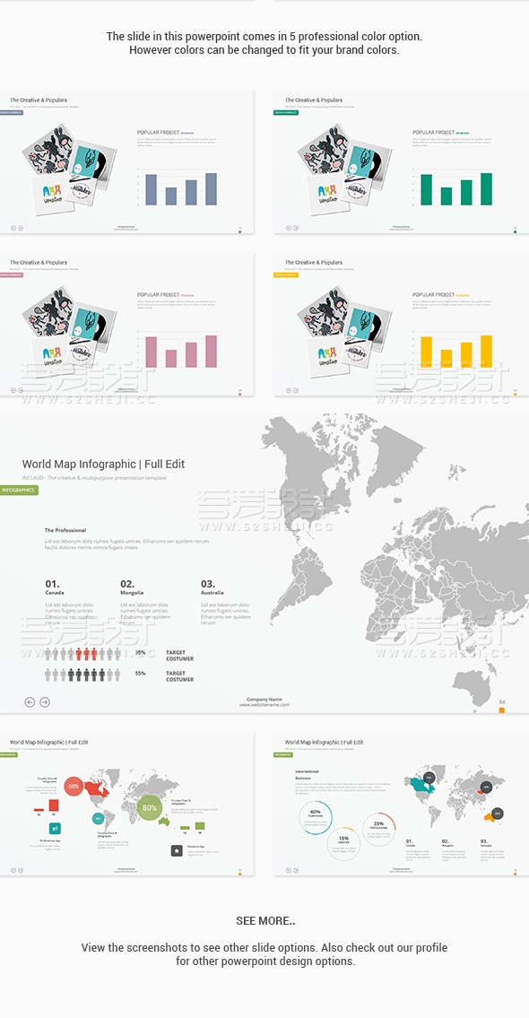 扁平化欧美风格年计划总结企业PPT模板