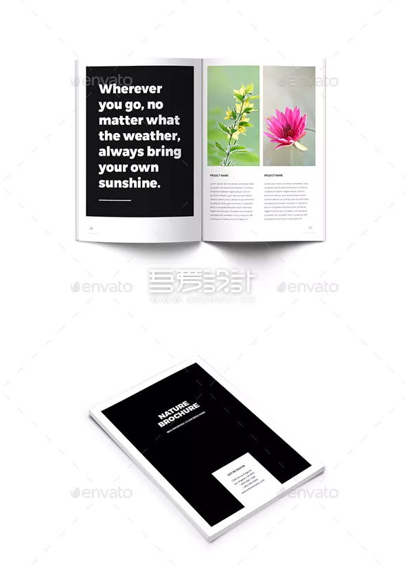 植物摄影杂志ID画册模板