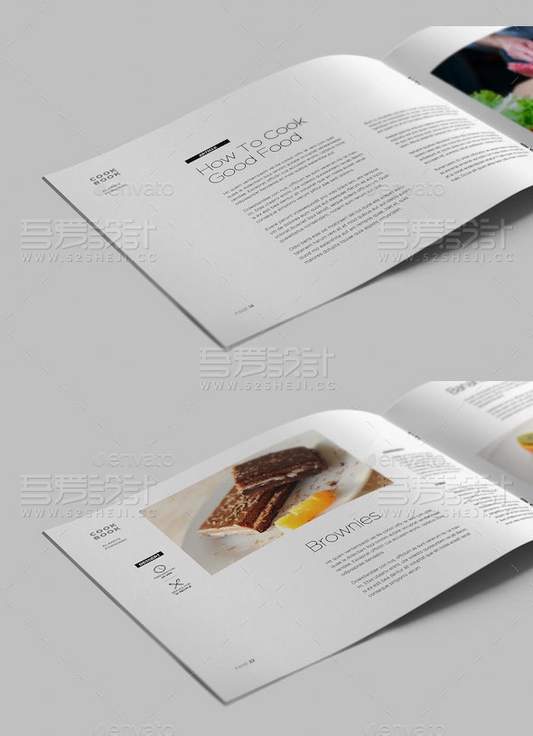 横版简约精美餐饮食谱展示画册模板