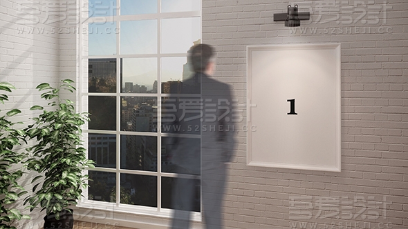 场景背景墙展厅样机PSD贴图模板