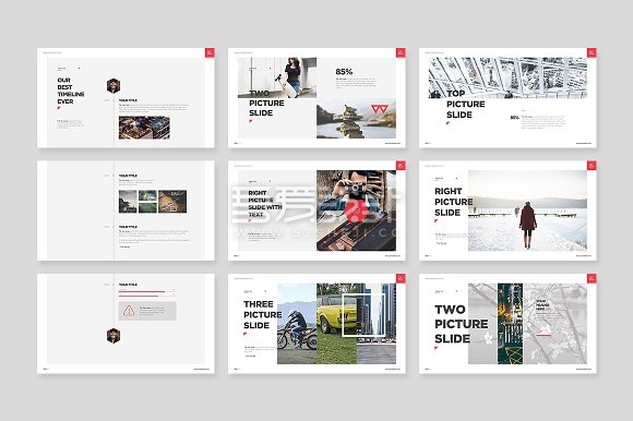 50页创意时尚杂志排版风格PPT模板