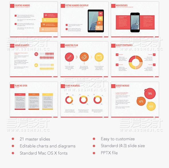 红色团队介绍数据图表企业通用PPT模板