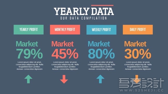 简约时尚扁平化唯美配色风格PPT模板