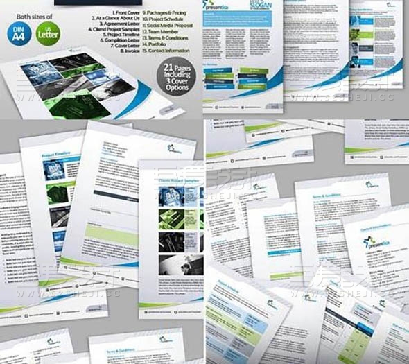 创意商业建议对折页模板