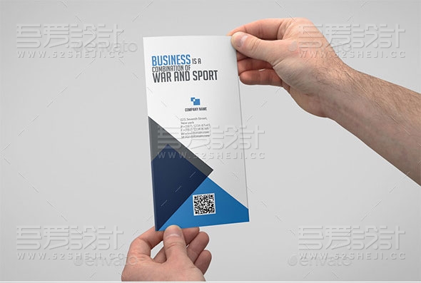 蓝色创意企业三折页模板