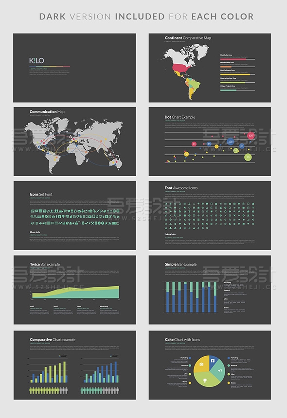 扁平化精美商务PPT模板