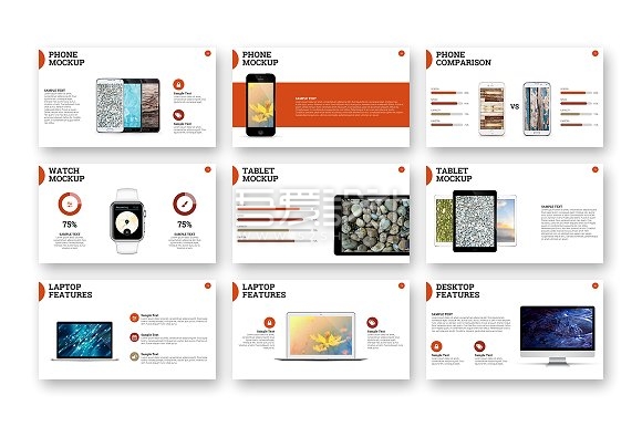 橙色创意极简卡通风格PPT模板