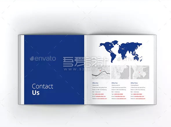 蓝色简约大气企业宣传画册模板