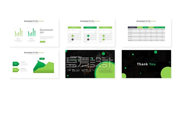 绿色清新商务通用PPT模板