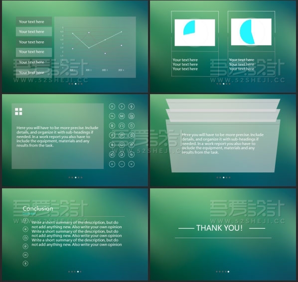 绿色ISO风格商务PPT模板