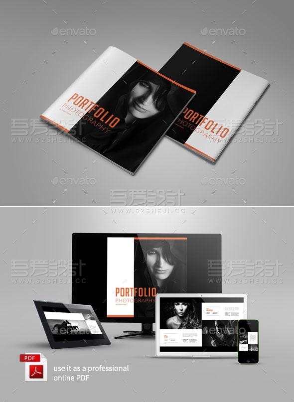 简约大气摄影杂志组合画册模板