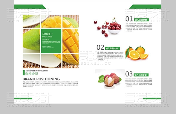 绿色水果食品整套画册设计模板