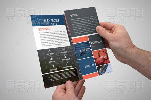 高端欧美风格三折页模板