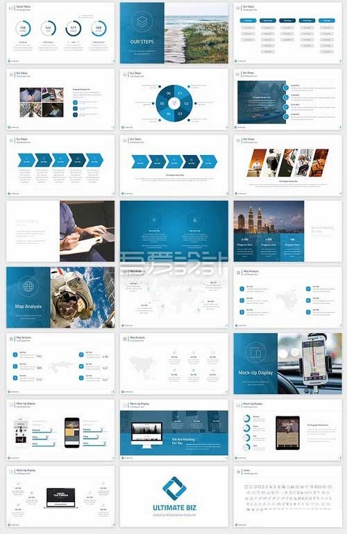 单色系企业介绍PPT模板