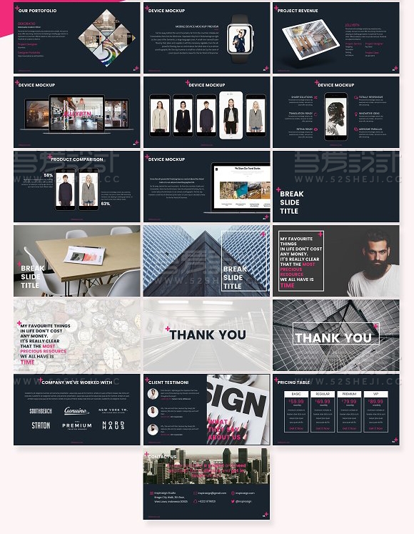 扁平化PLUS+商务风格keynote模板