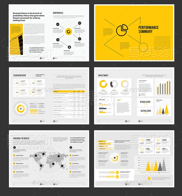 橙色创意时尚企业介绍画册模板