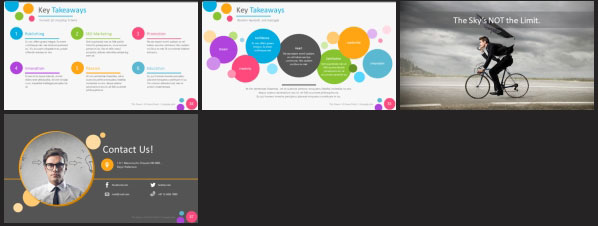 扁平化多色彩团队介绍PPT模板