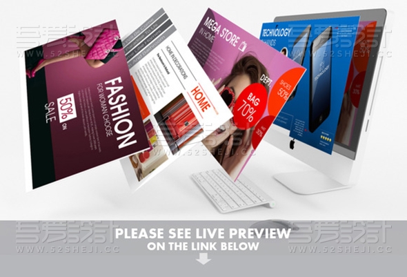 40页购物模特杂志排版风格PPT模板