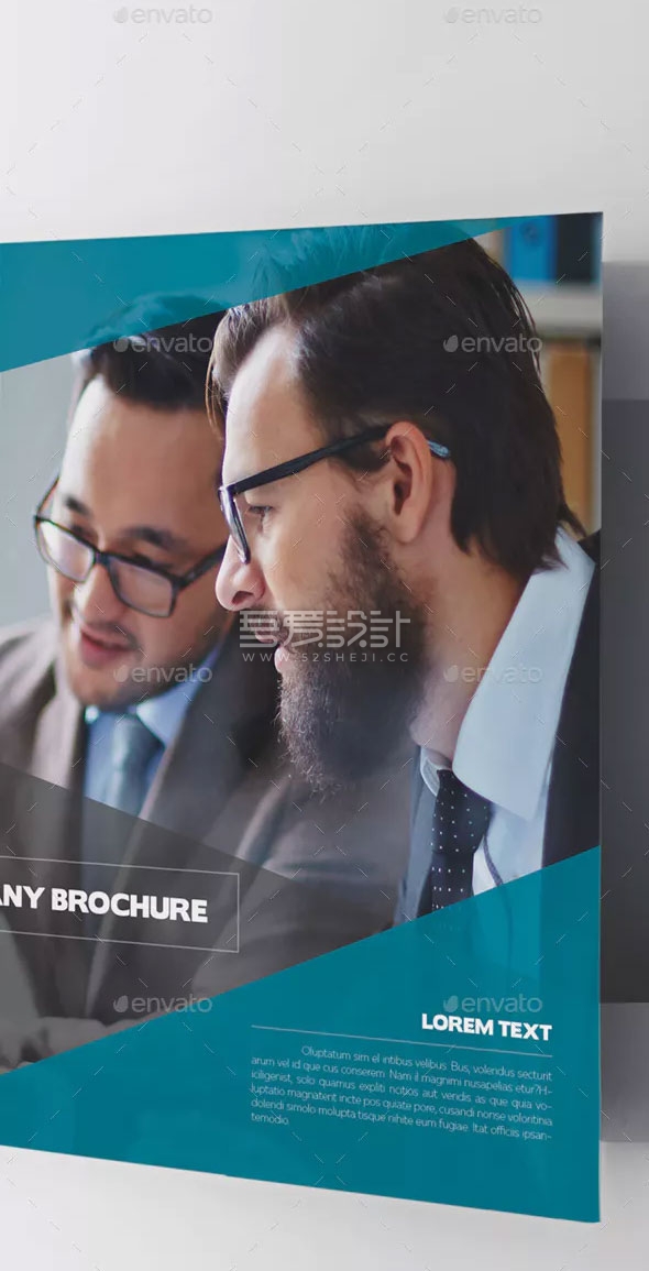 蓝色企业介绍三折页模板