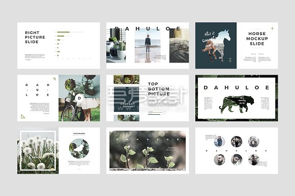 艺术杂志风摄影图片展示ppt模板