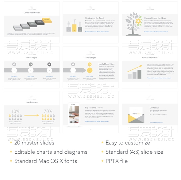 20页简约大气企业通用PPT模板